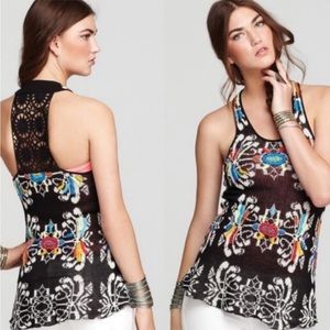 Free People Flower Power Crotchet Tank Top Tunic size small